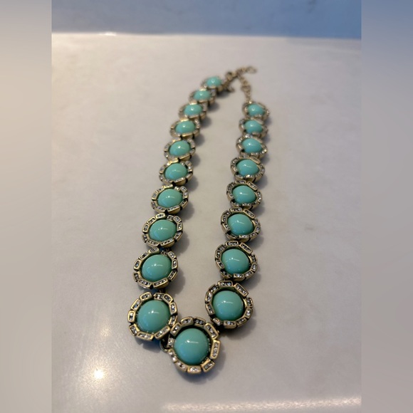 Imitate Turquoise with Rhinestone Necklack - Picture 3 of 5